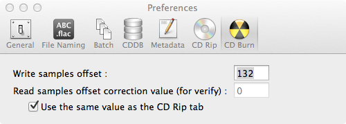 "CD Burn" tab